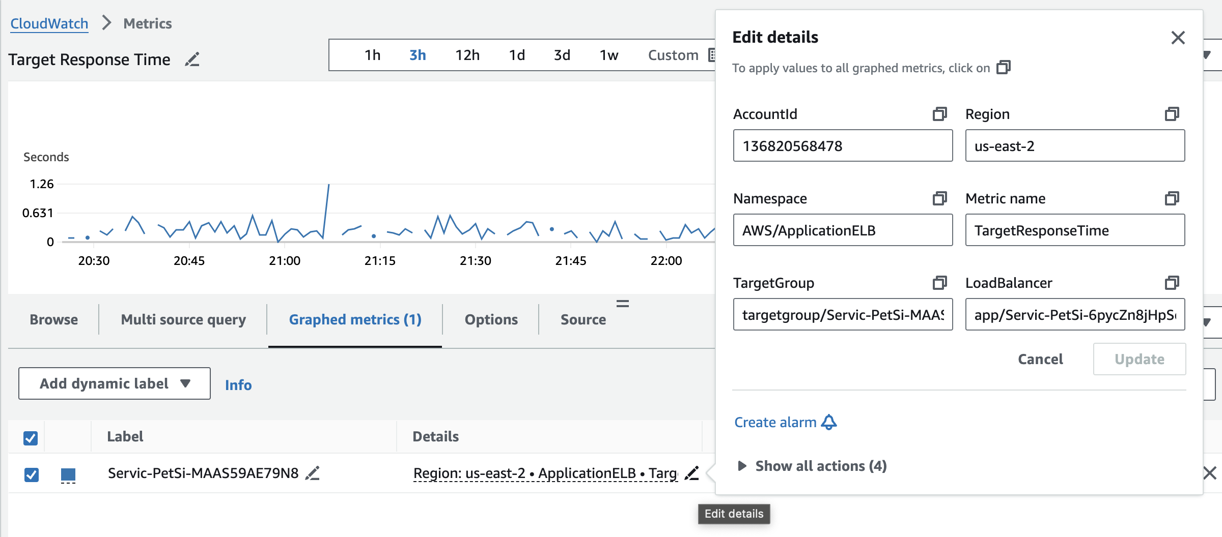 Target Response Time - Edit details screenshot