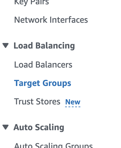 TargetGroups location in left sidebar
