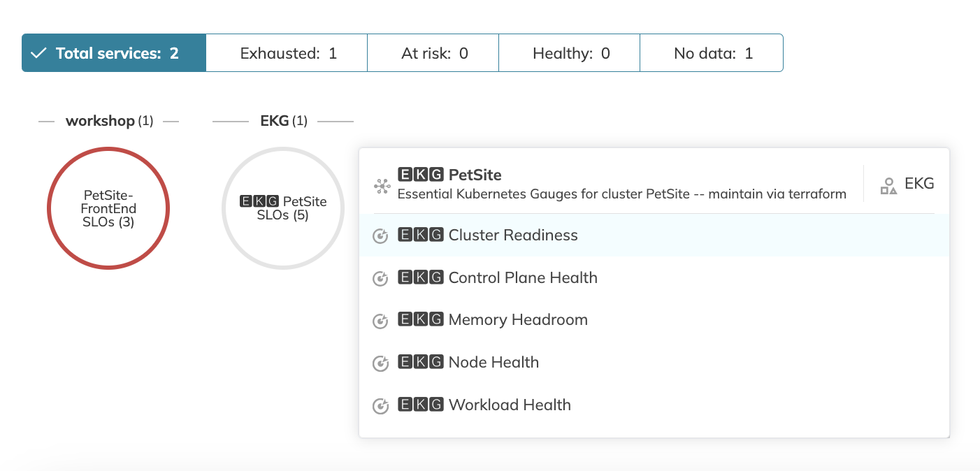 EKG Service in Nobl9 UI